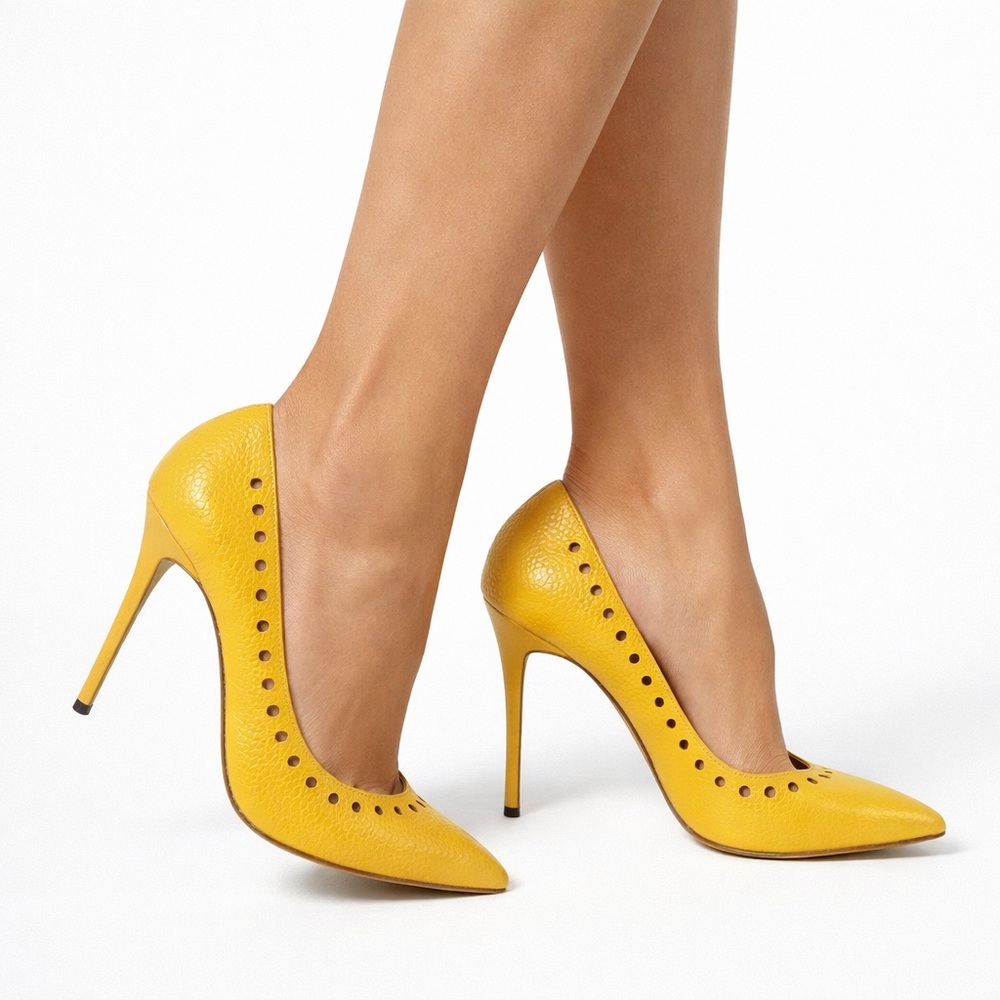 Kate Spade Vintage Y2K Yellow Leather Pointed Toe Stiletto Heels Women’s Size 8